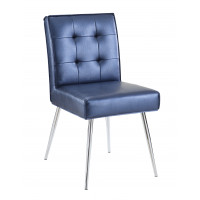 OSP Home Furnishings AMTD-S54 Amity Tufted Dining Chair in Sizzle Azure Fabric with Chrome Legs